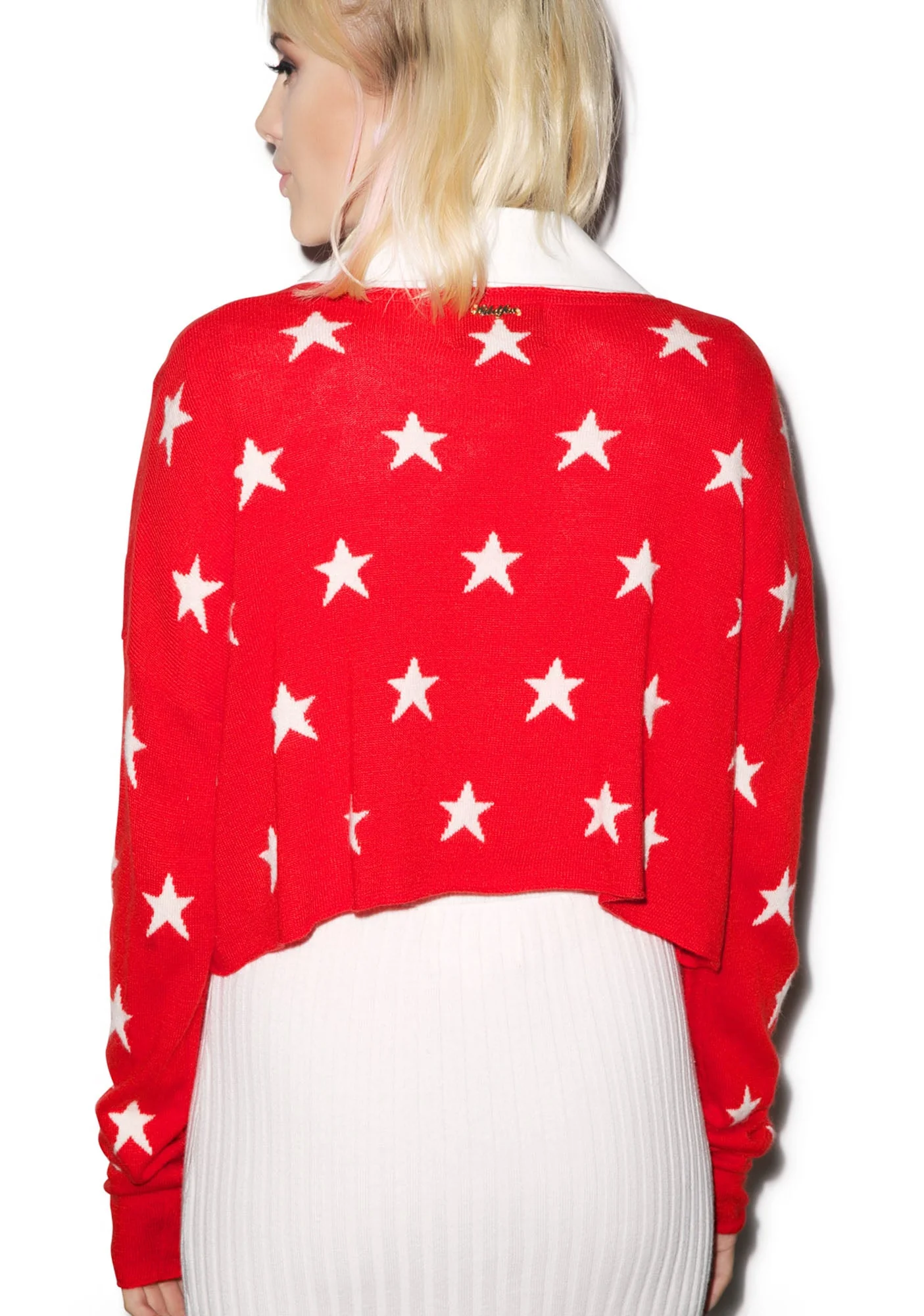 Starlight Cropped Billy Sweater - Dark Pink - Image 3